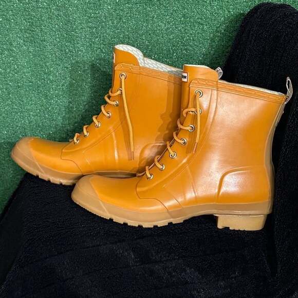 Hunter Unisex Yellow Original Play Lace Up Rain Boots - Picture 1 of 6
